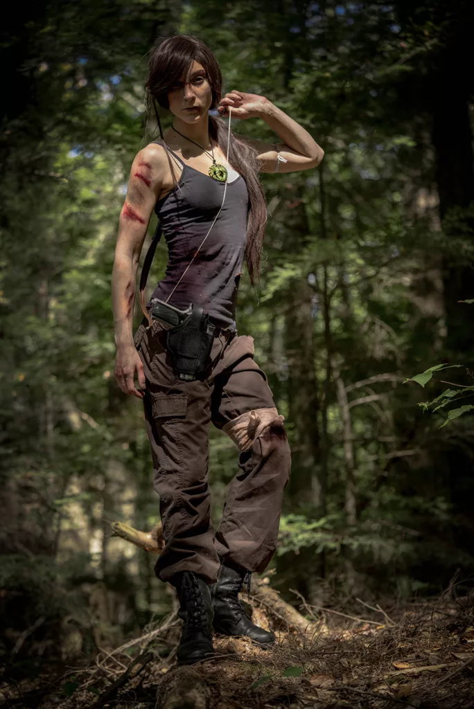 Bri's Lara Croft from Tomb Raider cosplay, inspired by the 2013 video game